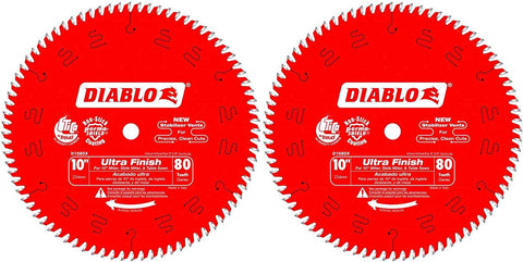 Freud D1080X Diablo 10-Inch 80-tooth ATB Finish Saw Blade with 5/8-Inch Arbor and PermaShield Coating