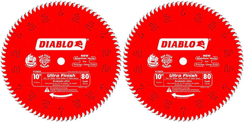 Freud D1080X Diablo 10-Inch 80-tooth ATB Finish Saw Blade with 5/8-Inch Arbor and PermaShield Coating