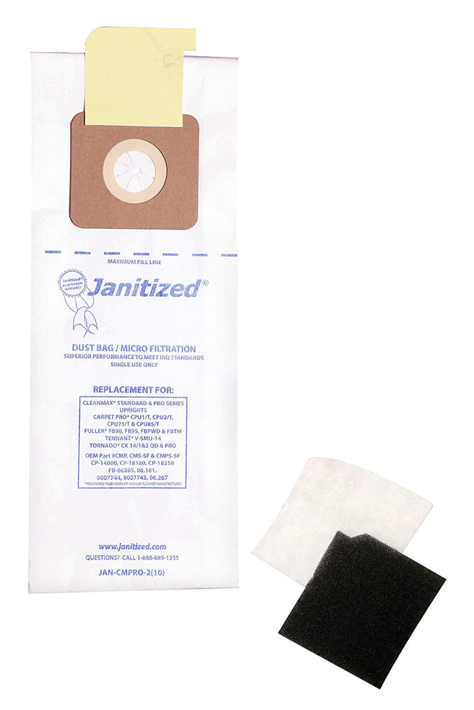 Janitized JAN-CMPRO-Paper Premium Replacement Commercial Vacuum Bag - StaplermaniaStore