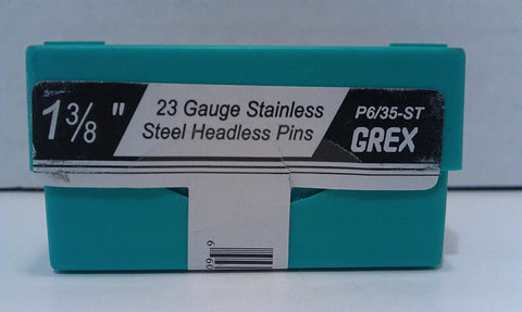 (10,000 Count) Grex P6/35-ST Headless Pins 1-3/8-Inch 23 Gauge Stainless Steel - StaplermaniaStore
