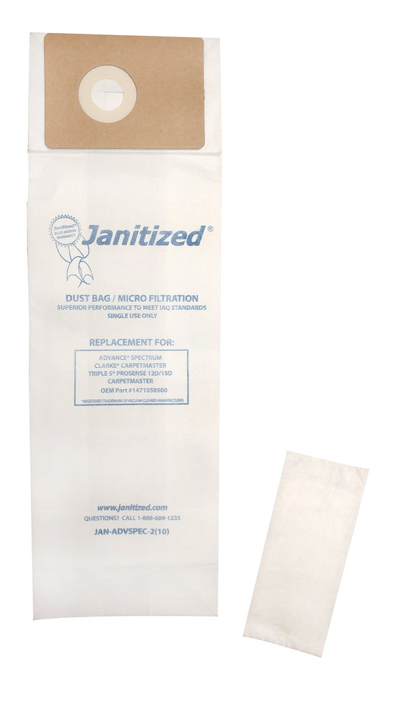 Janitized Commercial Vacuum Paper Bag for Advance Spectrum