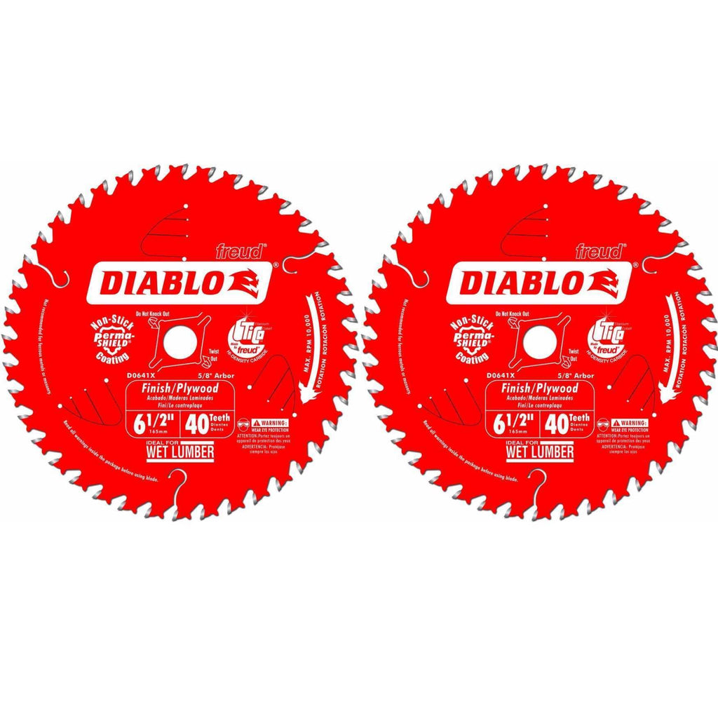 Diablo 6-1/2-Inch x 40-Tooth ATB Precision Finishing Saw Blade Bundle (2-Pack)