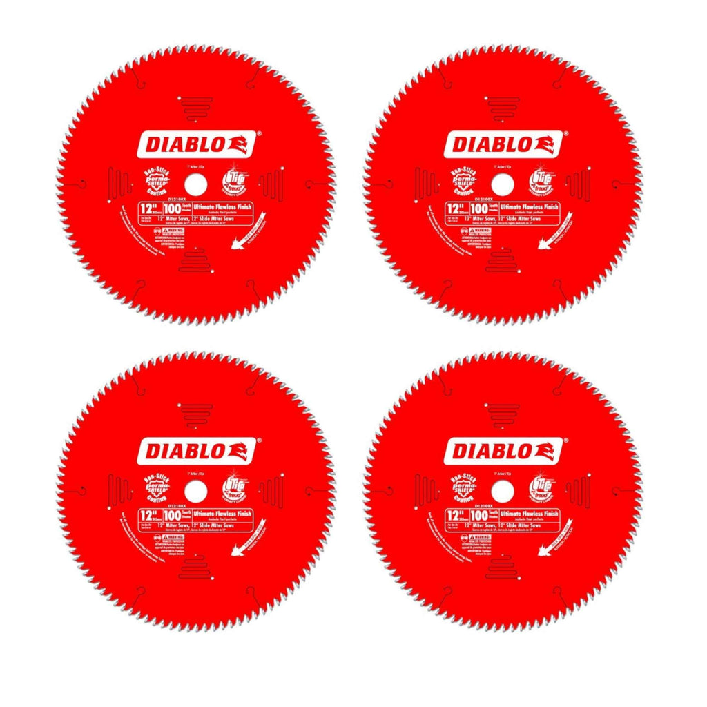 Freud D12100X 100 Tooth Diablo Ultra Fine Circular Saw Blade for Wood, 12 inch (4 Pack)