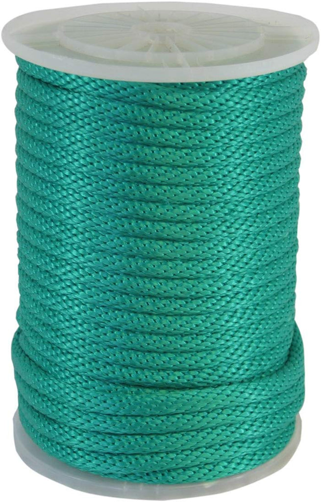 115415 5/8in Green Solid Braid Multifilament Poly Halter Rope 200ft - StaplermaniaStore