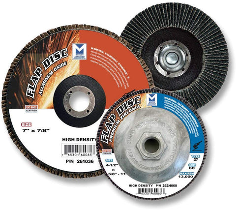 Mercer Abrasives Type 27 High Density Flap Discs Premium Zirconia 4-Inch by 5/8-Inch - StaplermaniaStore