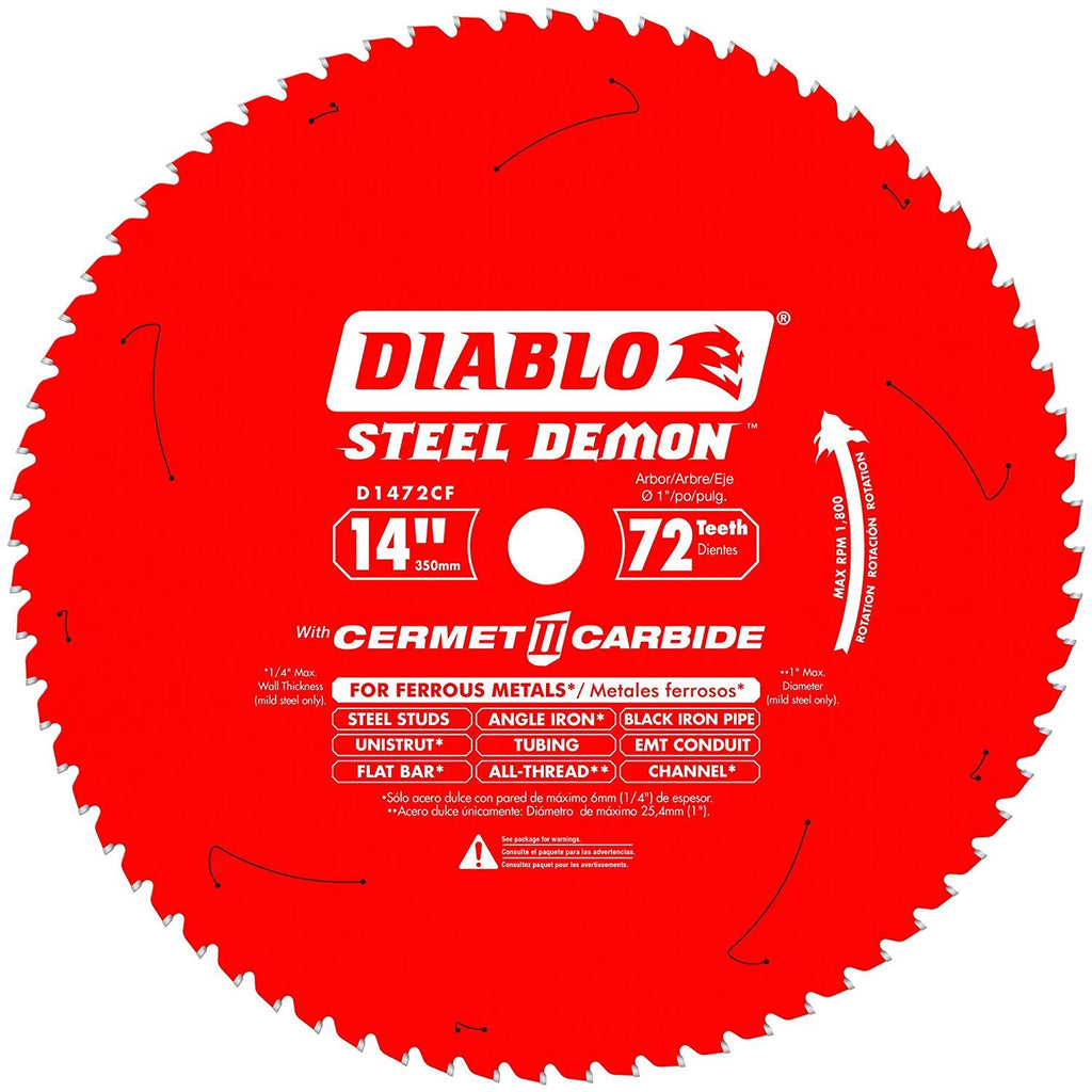 Diablo D1472CF 14-inch Steel Demon 72T Cermet II Carbide Ferrous Metal Saw Blade (2-Pack)