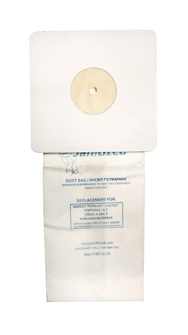 Janitized JAN-CXBP-2(10) Premium Replacement Commercial Vacuum Paper Bag for Nobles Portapac I and II, Tennant Backpack Vacuum Cleaners, OEM# 611780, 900005 and 613325 (Pack of 10)