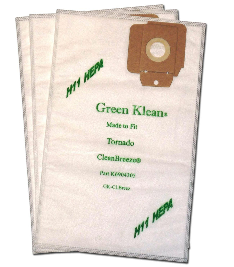 Green Klean GK-ClBreez H11 Tornado CV30 and CV38 H11 Hepa Replacement Vacuum Bags (Pack of 100)