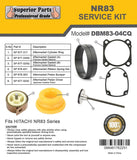 Superior Parts DBM83-04CQ - Carbide Driver, Bumper, Ribbon Spring, O-Ring & Gasket Service Kit for Hitachi NR83A / A2 - StaplermaniaStore