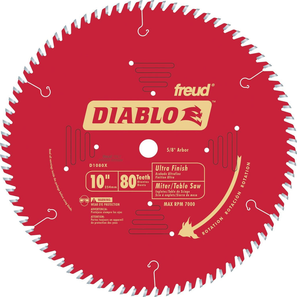 Diablo D1080X 10" 80 TPI Ultra Finish Chop/Slide Miter and Table Saw Blade
