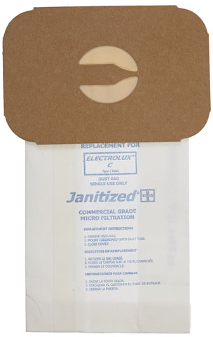 Janitized JAN-ELC-2(3) Premium Replacement Commercial Vacuum Paper Bag for Electrolux Type C Canister Vacuum Cleaner (12-3 Packs)
