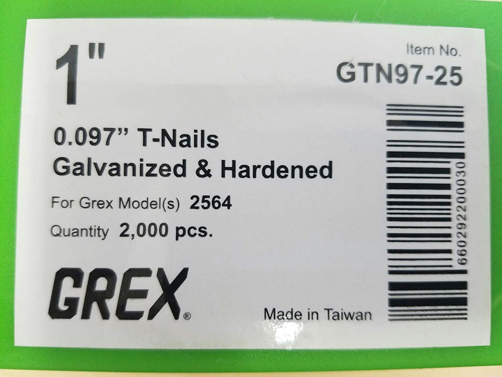 GREX 1" X 097 TNAILS 2M - StaplermaniaStore