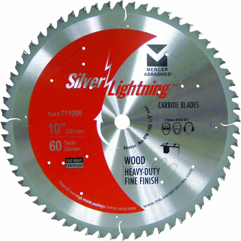 Mercer Abrasives 711001 24-Tooth ATB Carbide Wood Cutting Blade with 10-Inch Diameter and 5/8-Inch Arbor