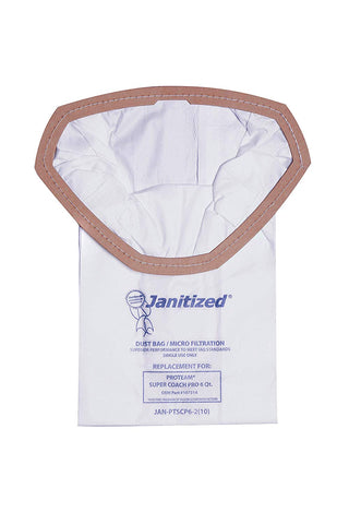 Janitized JAN-PTSCP6-2(10) Premium Replacement Commercial Vacuum Paper Bag for ProTeam Super Coach Pro Vacuum Cleaners, OEM#107314 (Pack of 10) - StaplermaniaStore