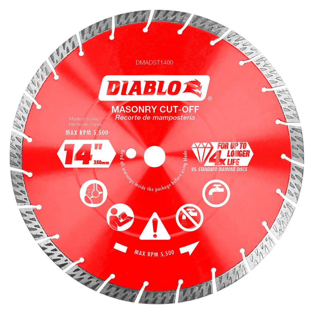 Diablo by Freud DMADST1400 14 in. Diamond Segmented Turbo Cut-Off Discs for Masonry