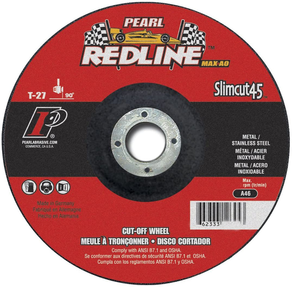 Pearl Redline 4 1/2" x .045 x 7/8" Depressed Center Cut-Off Wheels (Pack of 25) - StaplermaniaStore