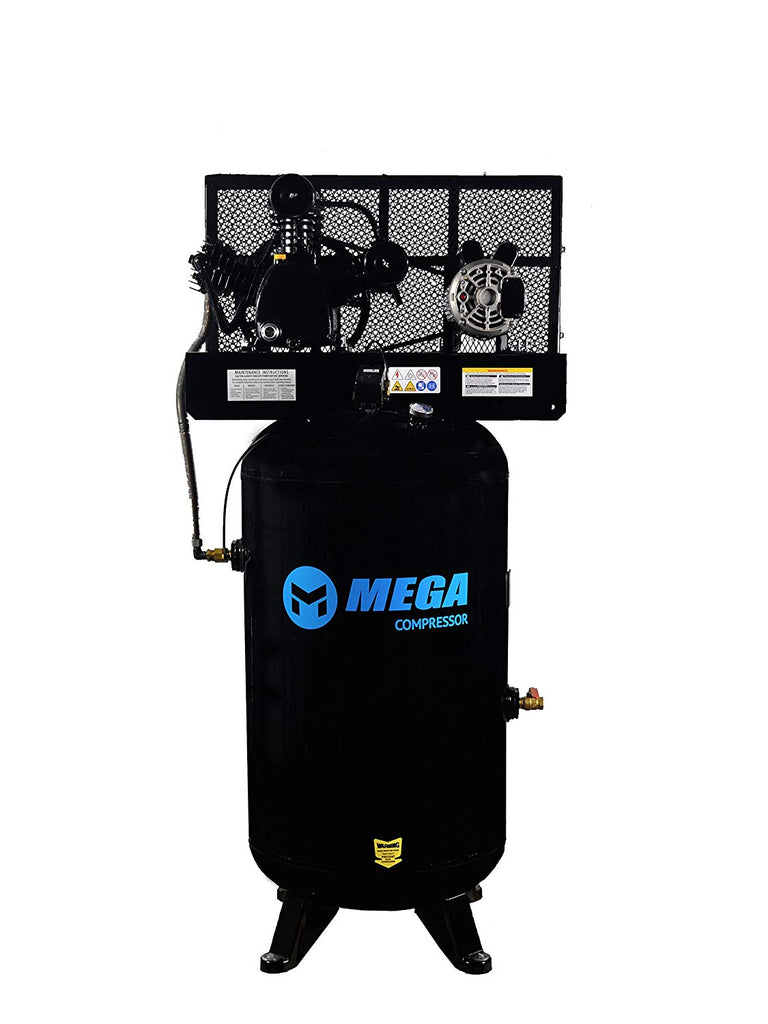 6.5 HP MegaPower Vertical Air Compressor, 1 Phase, 80 Gallon, 2 Stage, MP-6580V - StaplermaniaStore