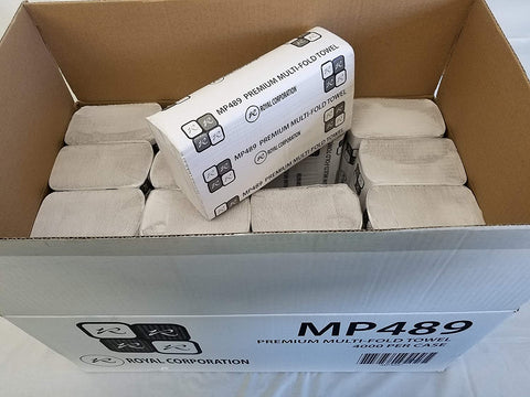 MP489 Multifold Premium White Paper Towel 250 Per Pack, 16 Packs Per Case - StaplermaniaStore