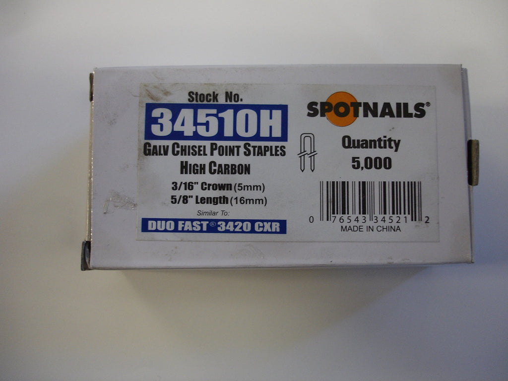 3420C 5/8" SpotNail Staples for Duo-Fast (5,000/Box)