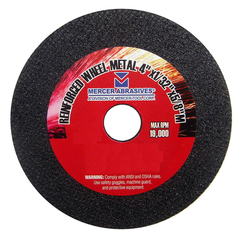 Mercer Abrasives 614030-100 Small Diameter High Speed Fully Reinforced Cut-Off Wheels 4-Inch by 1/32-Inch by 3/8-Inch C, 100-Pack - StaplermaniaStore