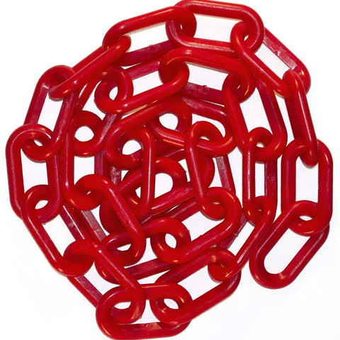 1"  Plastic Chain, 100 feet-Red - StaplermaniaStore