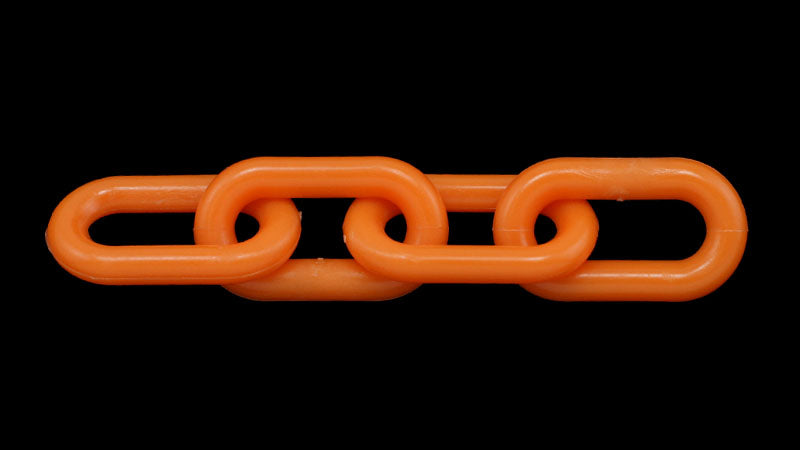 2" (8 MM) Plastic Chain in Orange, 50 feet Length - StaplermaniaStore