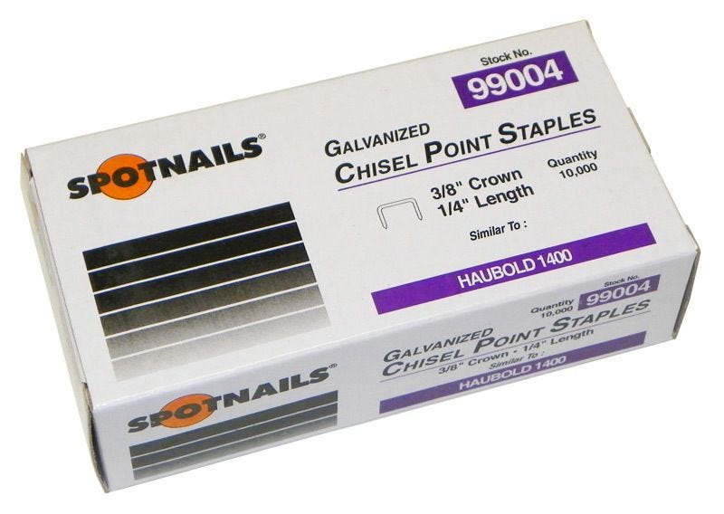 Spotnails 99004 3/8" x 1/4" Chisel Point Galvanized 1400 Series Fine Wire Staples ( 1 Case of 20 )