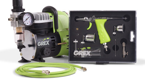 Grex GCK01 Combo Kit with Genesis.XT and AC1810-A Air Compressor Airbrush